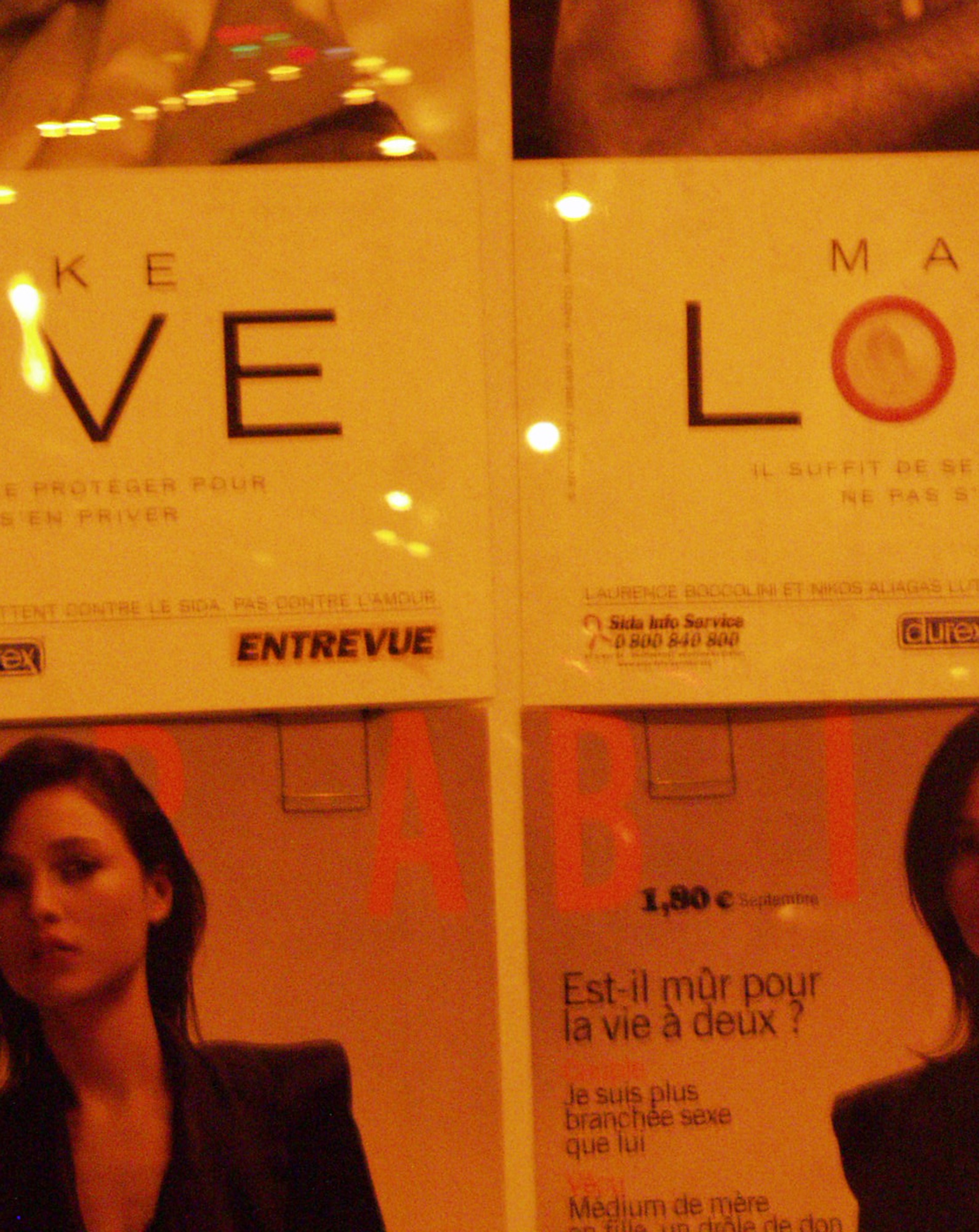 Two posters side by side splitting the word Love into VE and LO