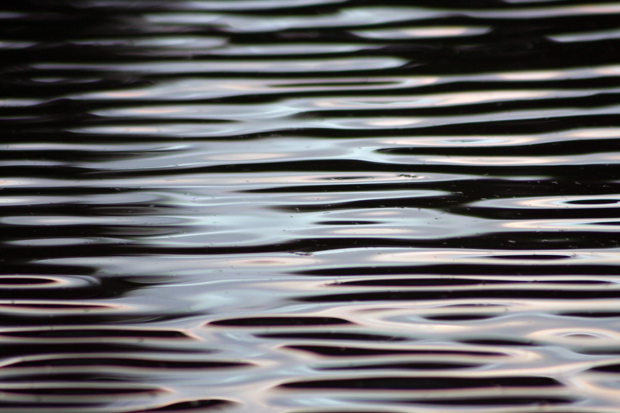Dark water in long silver bands